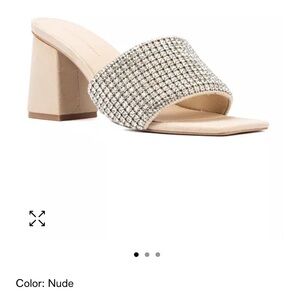 Nude Mules Size 8 wide with.